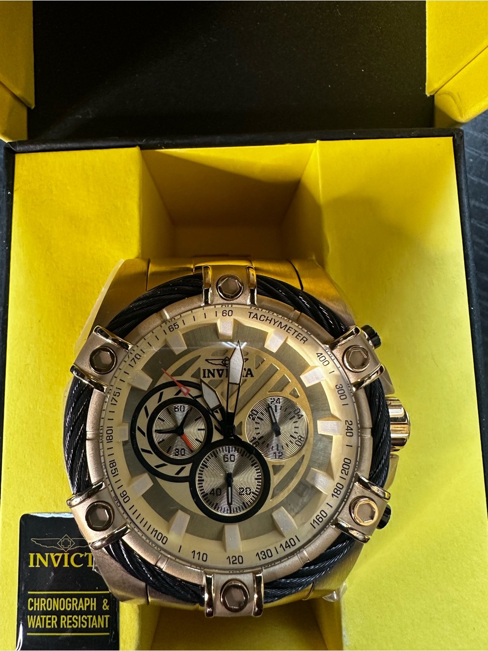 Invicta Men’s Gold and Black Chronograph Watch